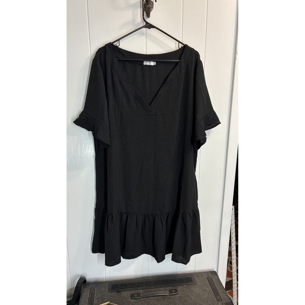 Aoulaydo Dress Womens 2XL Black Ruffle Cover Up for Swimwear